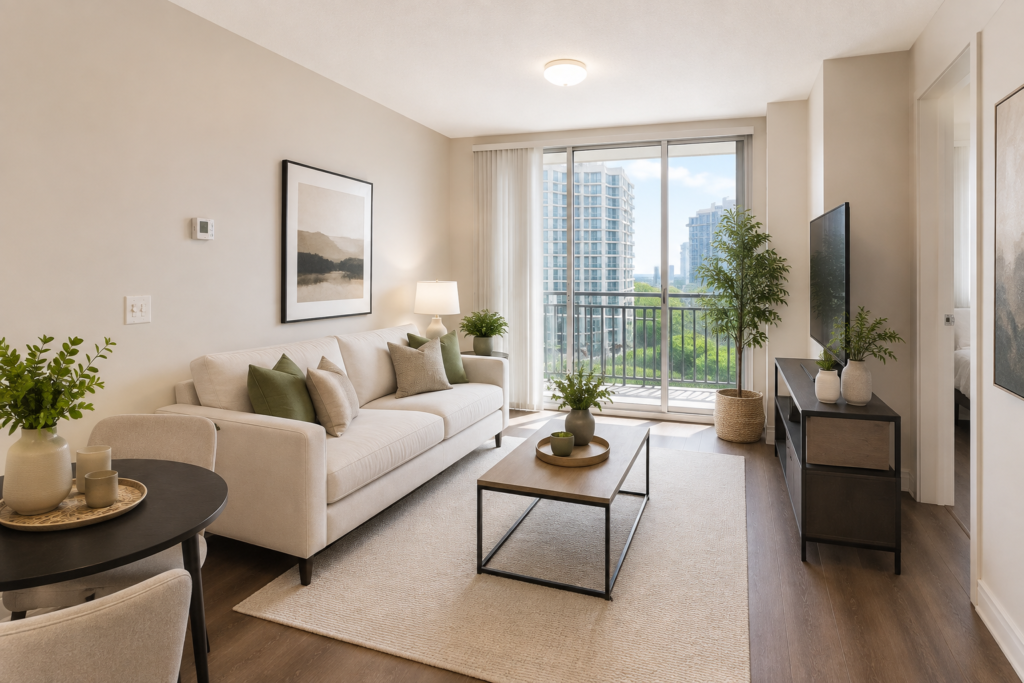 Harbourside apartment, light and storage - after