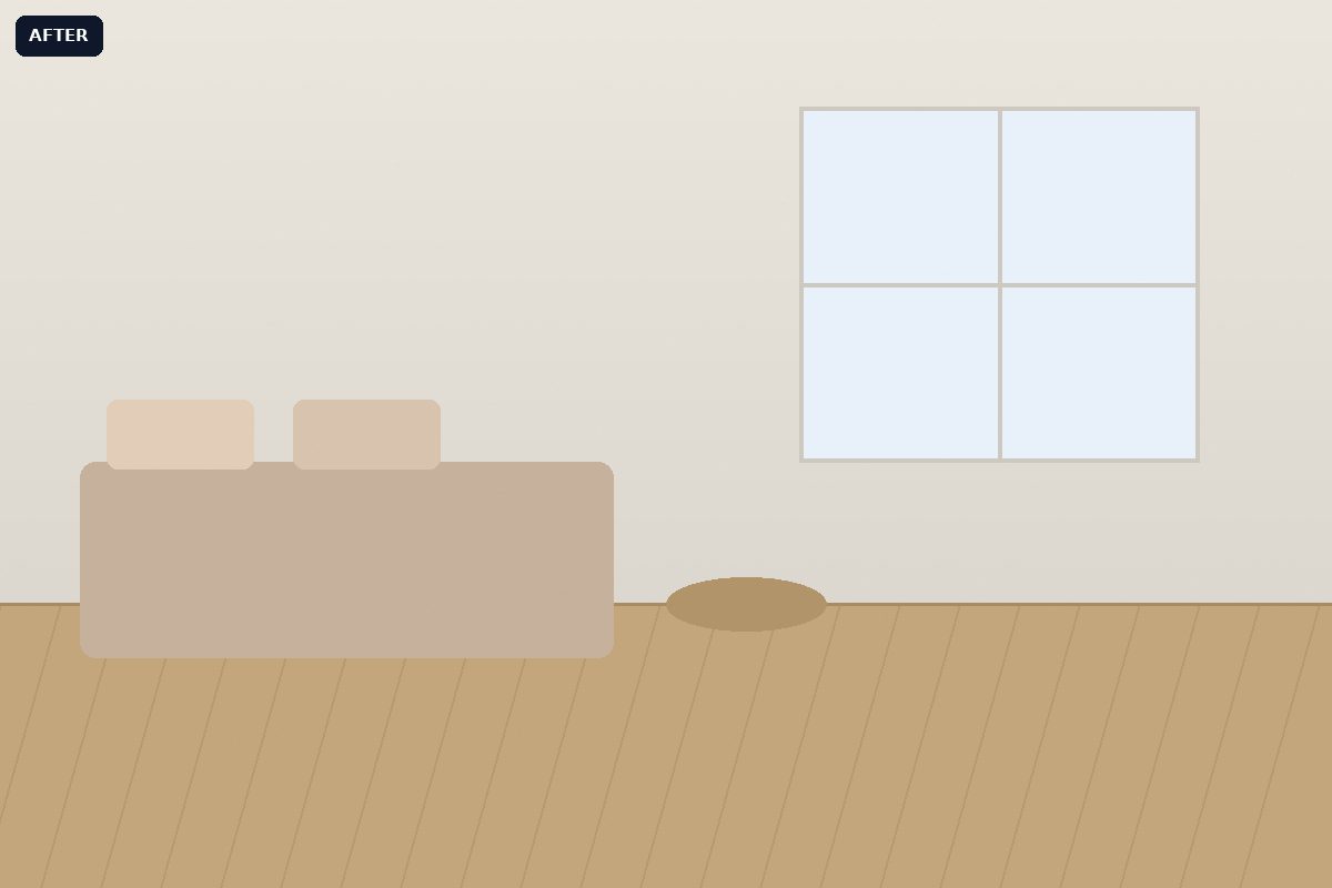 Tired family home, six-day turnaround - after